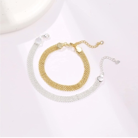 SILVER 14k Silver Plated Mesh Bracelet - Picture 3 of 3